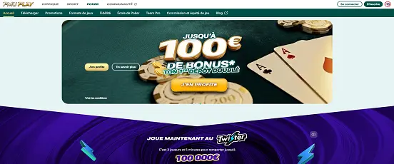 Visuel de la page d'accueil de PMU Play Poker