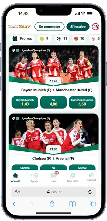 Capture d’écran de l’application PMU Play Sport