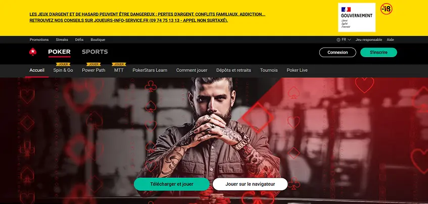Aperçu de la plateforme Pokerstars sur ordinateur