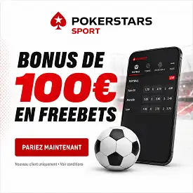 Offre PokerStars Sport 100€ en freebets avec smartphone de paris sportifs et ballon de football