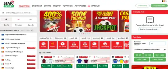 Visuel de la page d'accueil de Star Sport