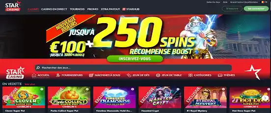 Visuel de la page d'accueil de Star Casino