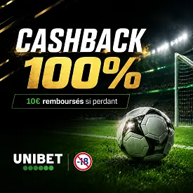 Unibet.fr Sport : cashback 100 % sur un pari football de 10 € dans un stade avec ballon