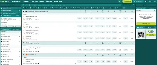 Visuel de la page d'accueil de Vivatbet