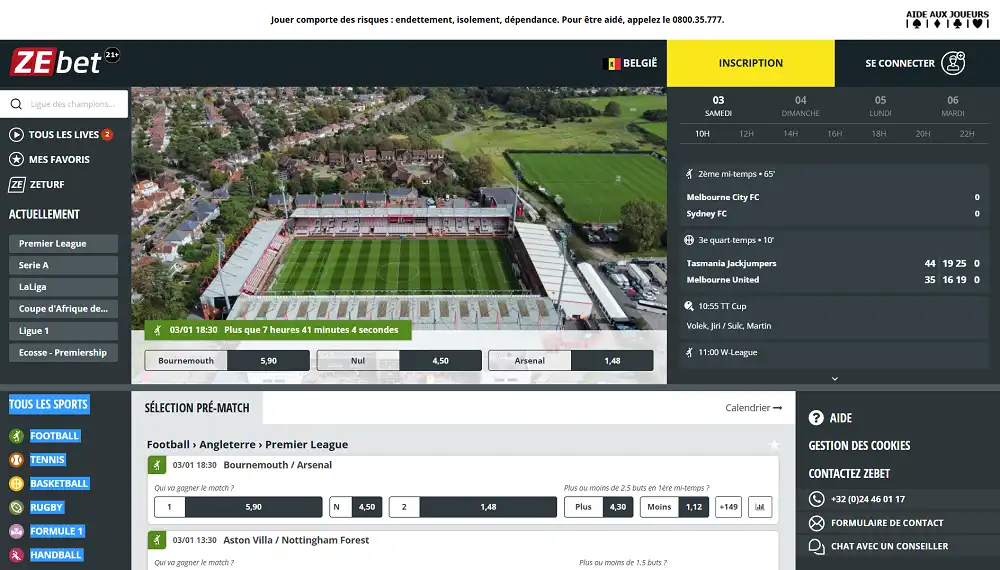 Visuel de la page d'accueil de Zebet