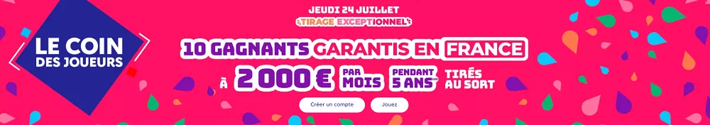 Annonce EuroDreams 24 juillet : 10 gagnants en France tirés au sort pour une rente de 2 000 € par mois pendant 5 ans