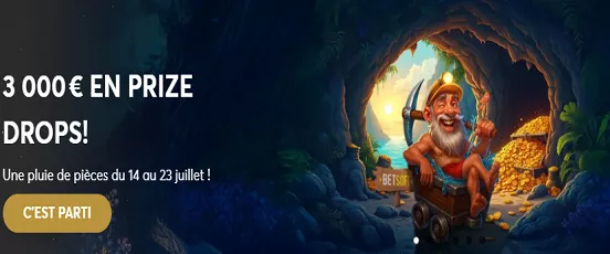Promotion Hot Drops Only sur Golden Palace Casino avec 3 000 € à gagner du 14 au 23 juillet sur les jeux Betsoft