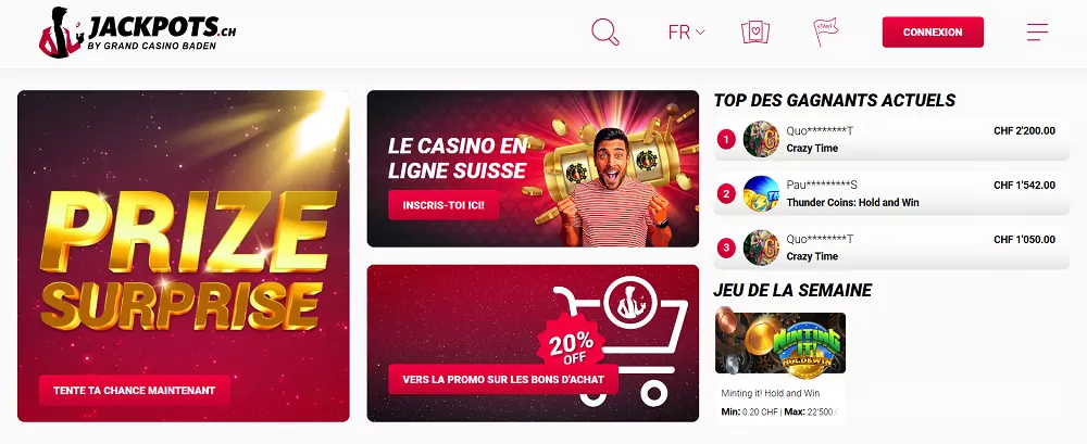 Casino en ligne suisse Jackpots.ch