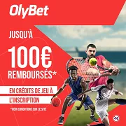 Offre Olybet avec jusqu’à 100€ remboursés en crédits de jeu à l’inscription